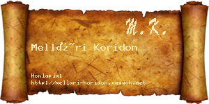 Mellári Koridon névjegykártya